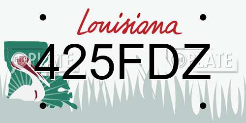 425FDZ Louisiana License Plate