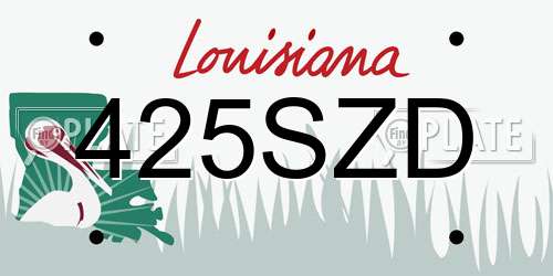 425SZD Louisiana License Plate