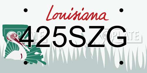 425SZG Louisiana License Plate