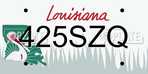 425SZQ Louisiana License Plate