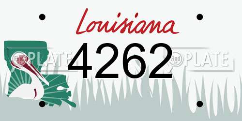 4262 Louisiana License Plate