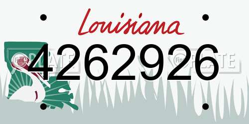4262926 Louisiana License Plate