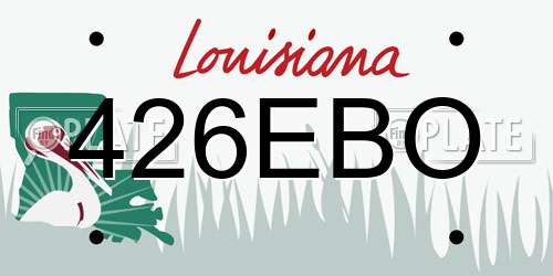 426EBO Louisiana License Plate