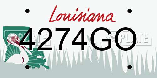 4274GO Louisiana License Plate