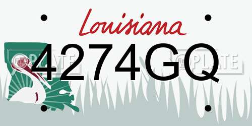 4274GQ Louisiana License Plate