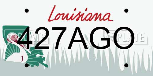 427AGO Louisiana License Plate