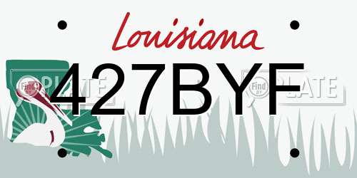 427BYF Louisiana License Plate