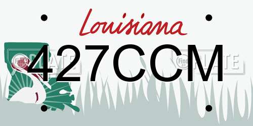 427CCM Louisiana License Plate