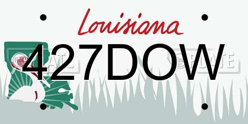 427DOW Louisiana License Plate