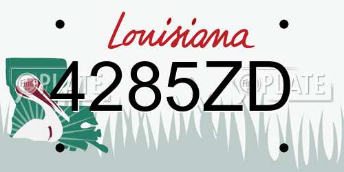 4285ZD Louisiana License Plate