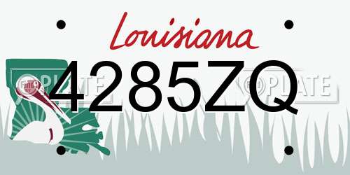 4285ZQ Louisiana License Plate