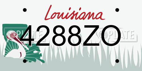 4288ZO Louisiana License Plate
