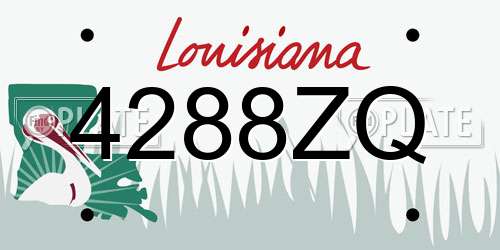 4288ZQ Louisiana License Plate
