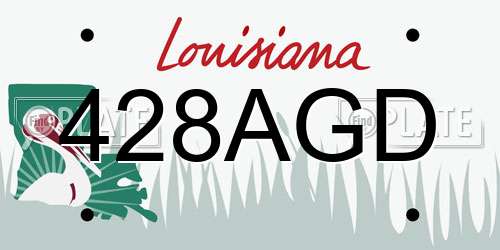 428AGD Louisiana License Plate