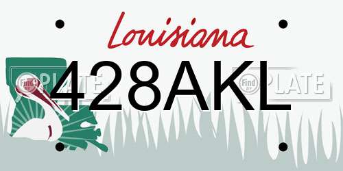 428AKL Louisiana License Plate
