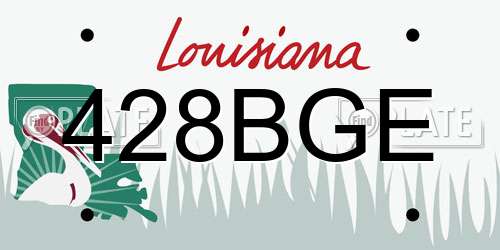 428BGE Louisiana License Plate