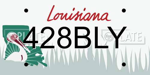 428BLY Louisiana License Plate