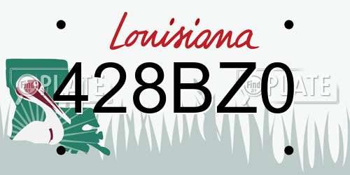 428BZ0 Louisiana License Plate