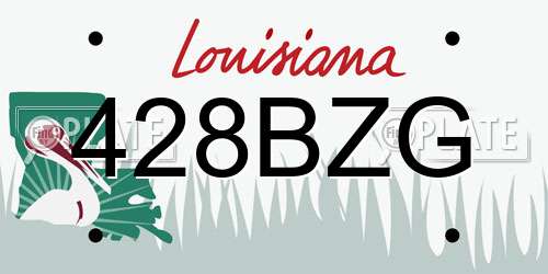 428BZG Louisiana License Plate