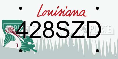 428SZD Louisiana License Plate
