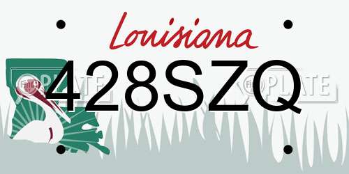 428SZQ Louisiana License Plate