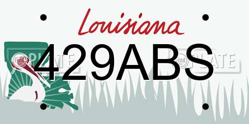 429ABS Louisiana License Plate