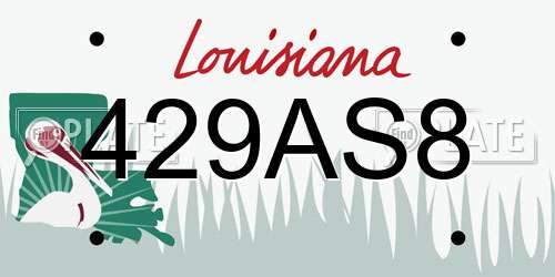 429AS8 Louisiana License Plate