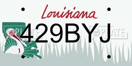429BYJ Louisiana License Plate