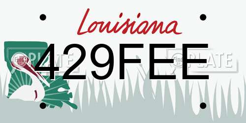 429FEE Louisiana License Plate
