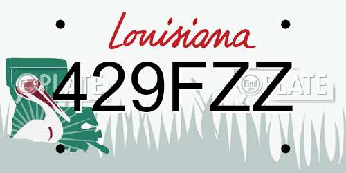 429FZZ Louisiana License Plate