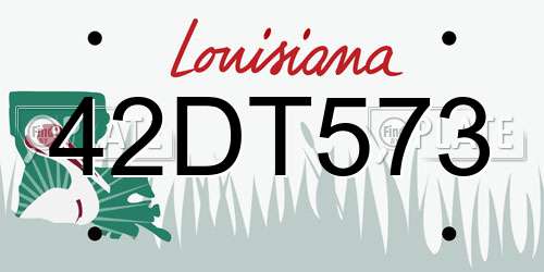 42DT573 Louisiana License Plate