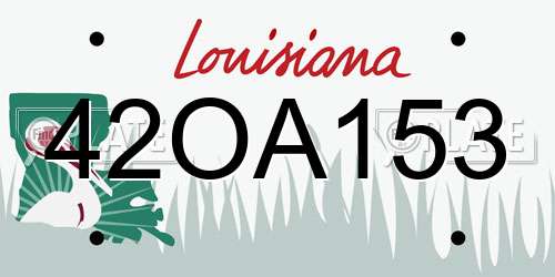 42OA153 Louisiana License Plate