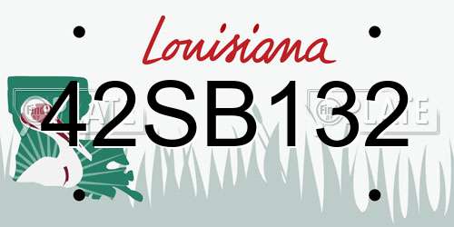 42SB132 Louisiana License Plate