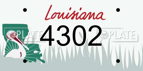 4302 Louisiana License Plate