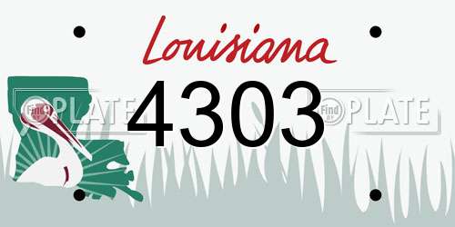 4303 Louisiana License Plate