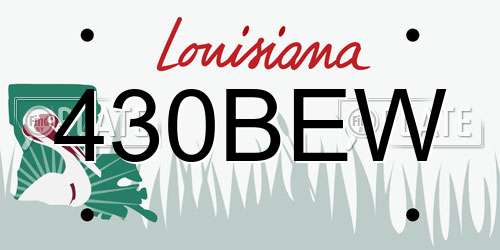 430BEW Louisiana License Plate