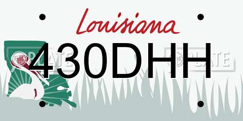 430DHH Louisiana License Plate