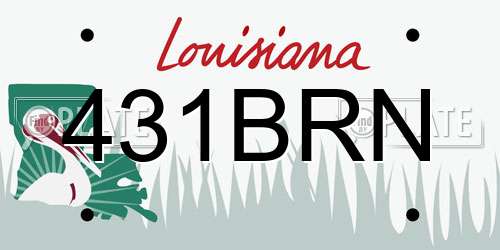 431BRN Louisiana License Plate