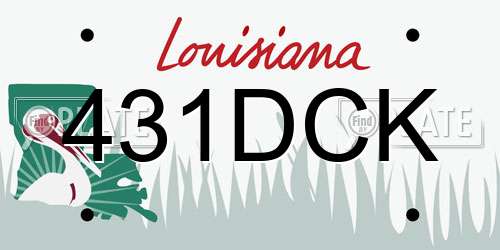 431DCK Louisiana License Plate