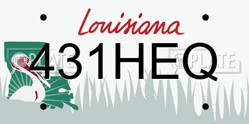 431HEQ Louisiana License Plate