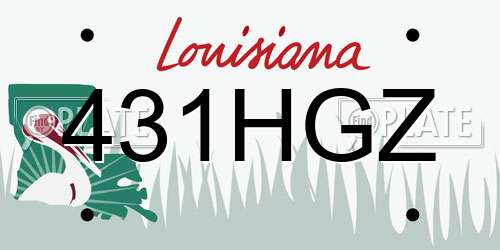 431HGZ Louisiana License Plate