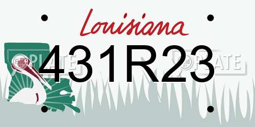 431R23 Louisiana License Plate
