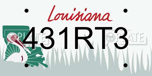 431RT3 Louisiana License Plate