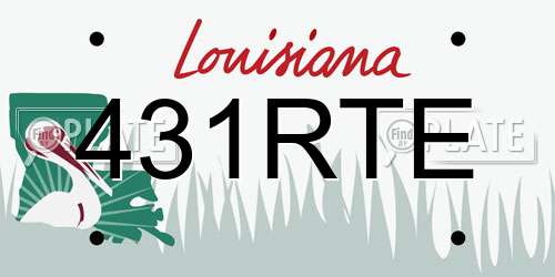 431RTE Louisiana License Plate