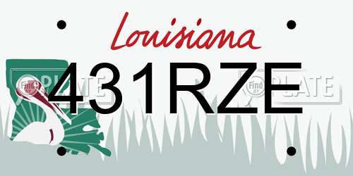 431RZE Louisiana License Plate