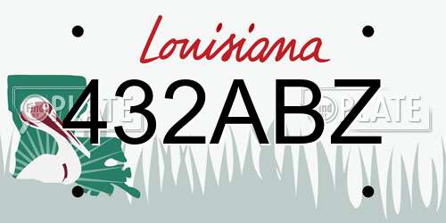 432ABZ Louisiana License Plate
