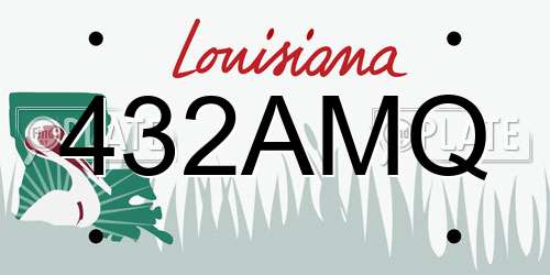 432AMQ Louisiana License Plate
