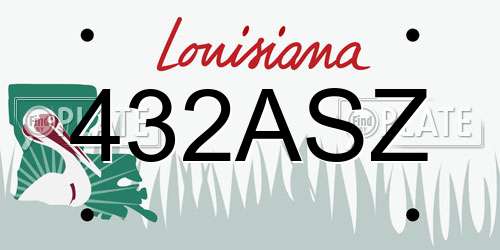 432ASZ Louisiana License Plate