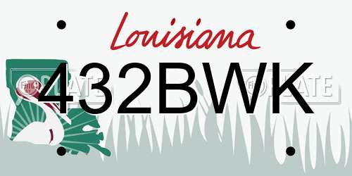 432BWK Louisiana License Plate