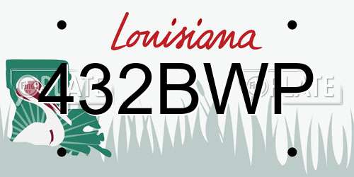 432BWP Louisiana License Plate
